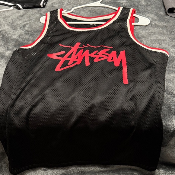 Stussy Other - Stussy Black Mesh Tank with Red Logo